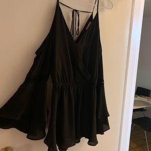 Cotton Candy LA Cold Shoulder Chiffon Romper